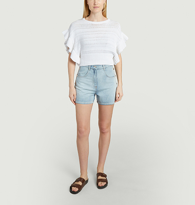 Ouzna Cropped Knit Sweater