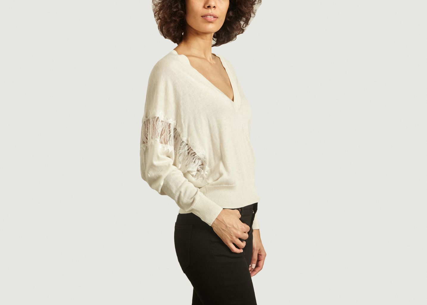 Pull en coton, soie et dentelle Sorgues - IRO