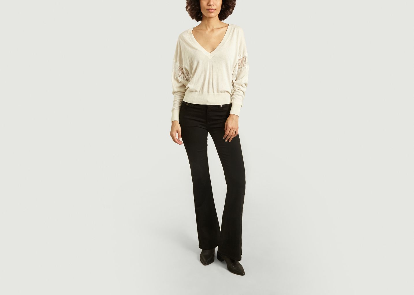 Pull en coton, soie et dentelle Sorgues - IRO