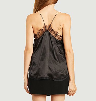 Berwyn silk and lace top with thin straps