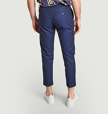 Pantalon 7/8 en toile chinée 