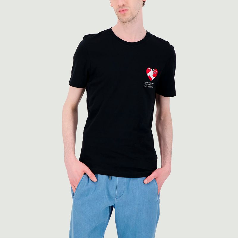T-shirt with Red Earth embroidery - JagVi Rive Gauche