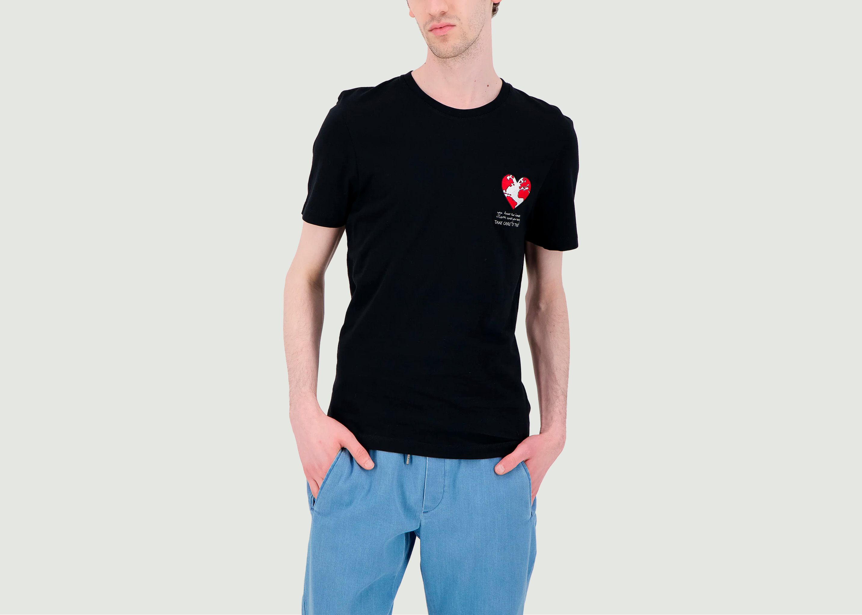 T-shirt with Red Earth embroidery - JagVi Rive Gauche