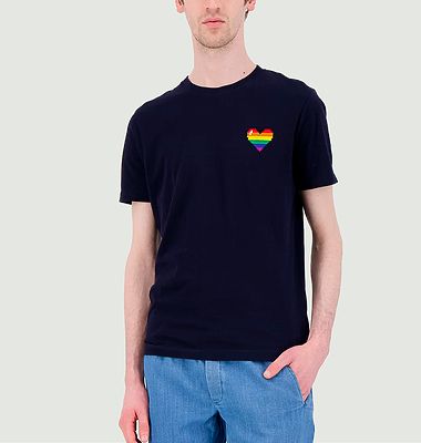 T-Shirt mit Rainbow-Pixel-Stickerei