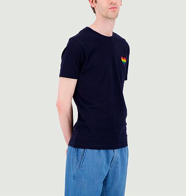 T-Shirt mit Rainbow-Pixel-Stickerei