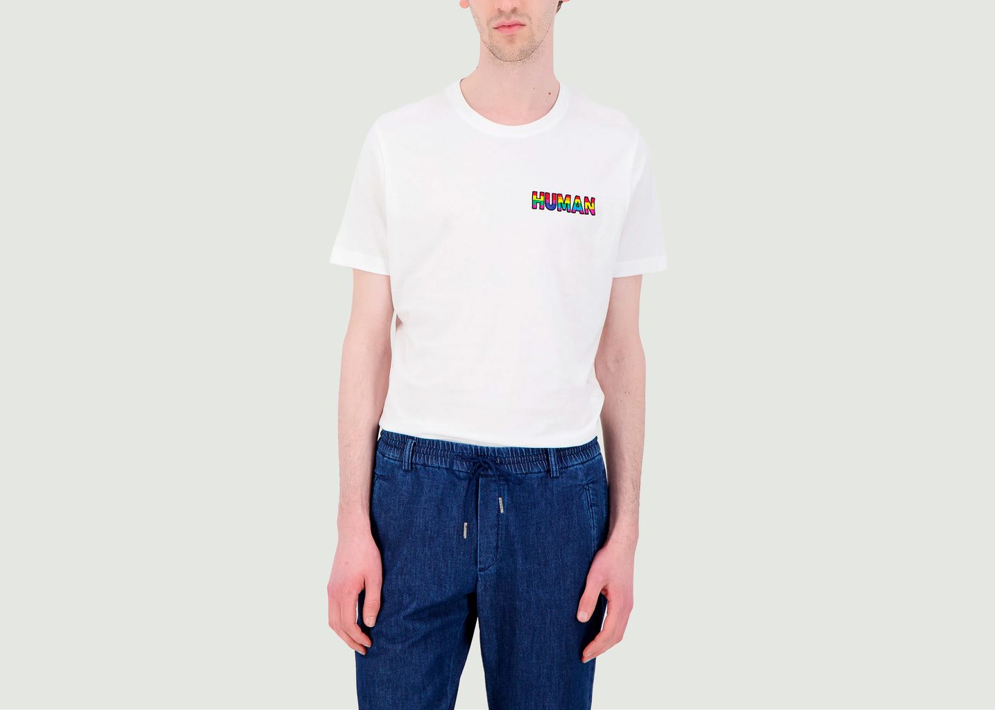 T-shirt with Rainbow Human embroidery - JagVi Rive Gauche