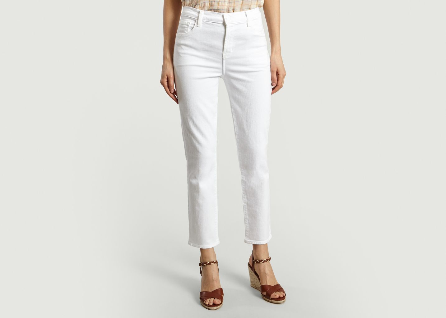 j brand high rise white jeans