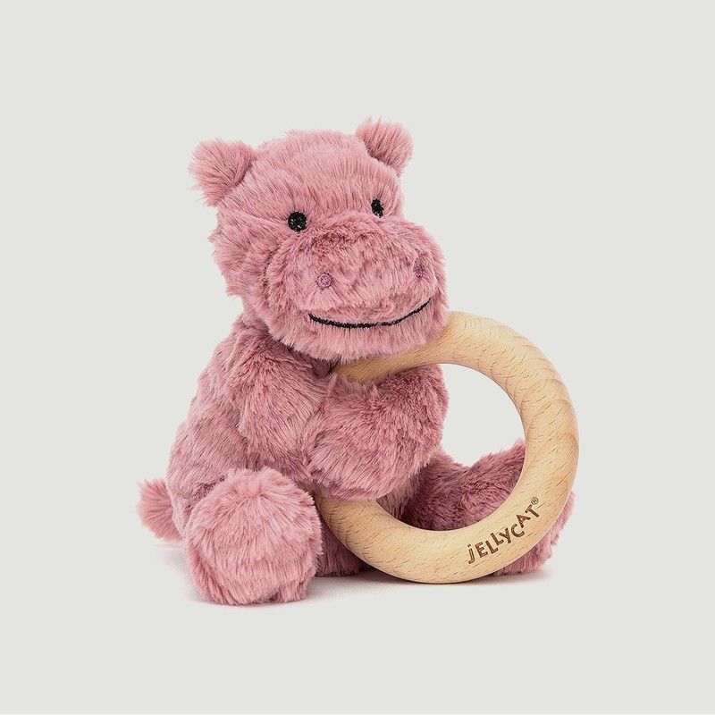 Hochet Hippo Wooden Ring - Jellycat