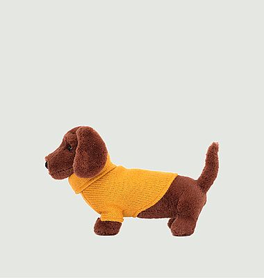 Gelbes Sweatshirt Hund Wurst