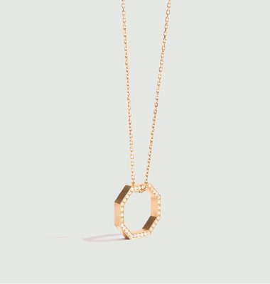 Octagon 14 pavé necklace