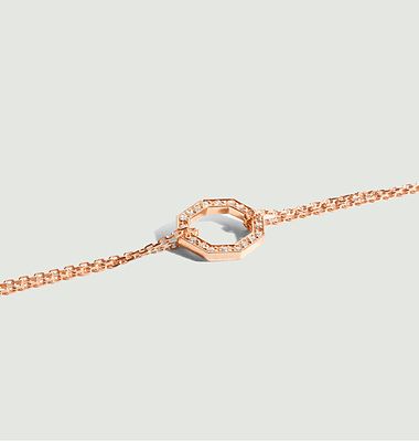Small Octagon Pavé bracelet on chain