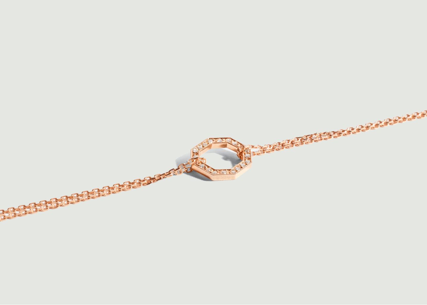 Bracelet Petit Octogone Pavé sur chaîne - JEM