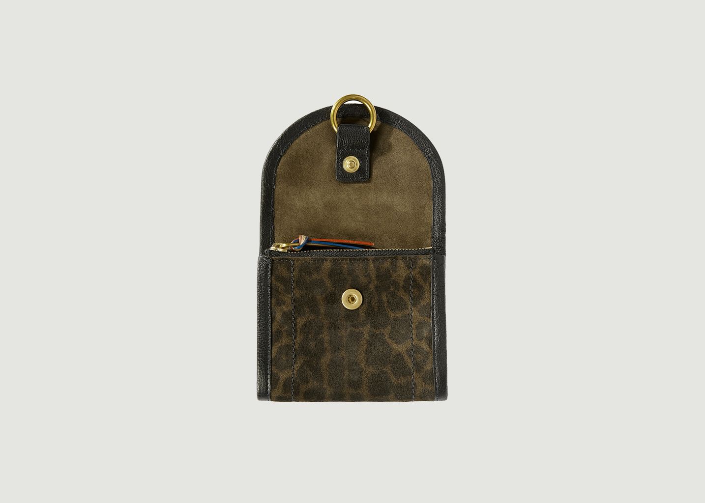 Portefeuille en croûte velours motif léopard Félix S - Jérôme Dreyfuss