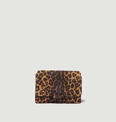 Lulu PM Brieftasche aus Leder mit Leopardenmuster Gamsleder