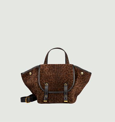 Leopard pattern leather tote bag Stan Panier M