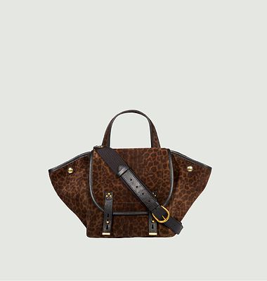 Leopard pattern leather tote bag Stan Panier M
