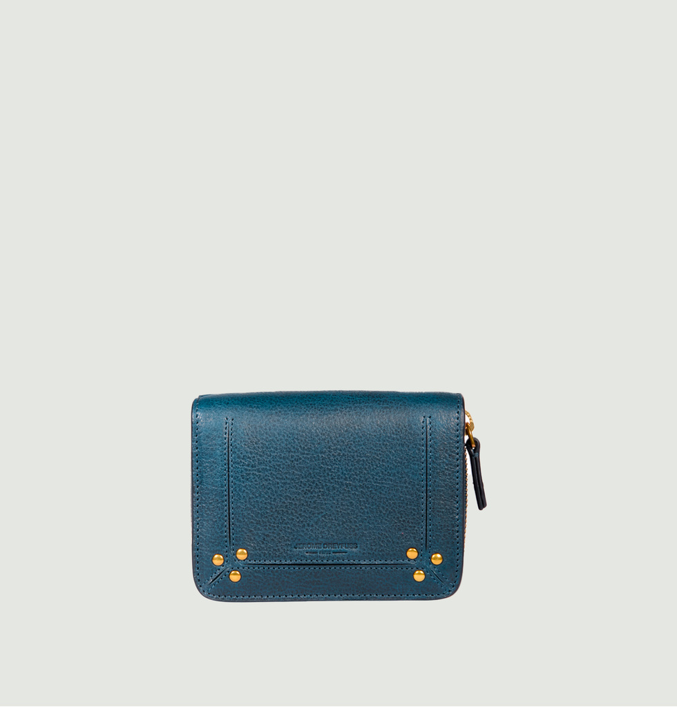 Andr leather wallet Petrol Blue J r me Dreyfuss L Exception