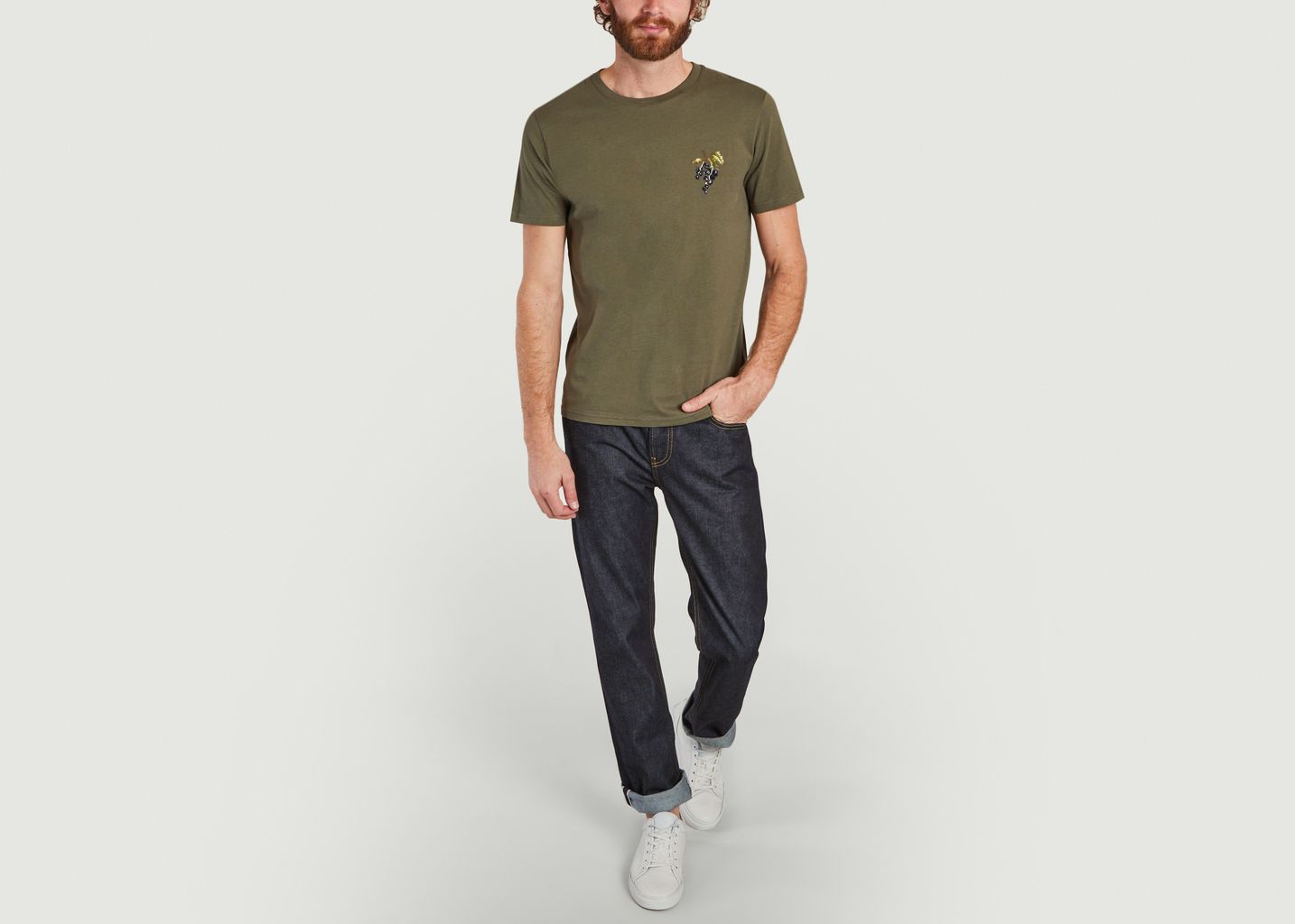 T-shirt en coton bio brodé vigne - Johnny Romance