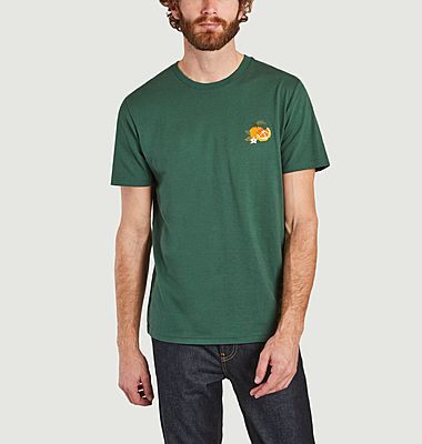 T-shirt en coton bio brodé mandarine