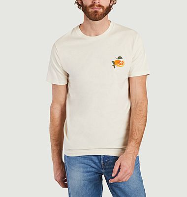 T-shirt en coton bio brodé mandarine