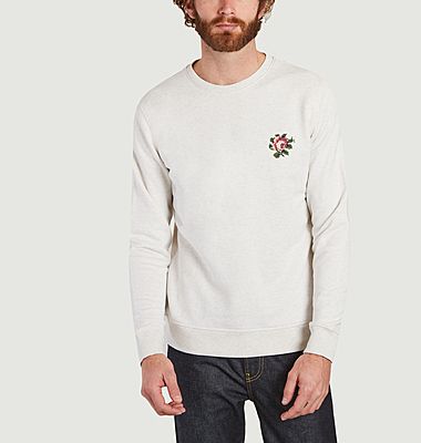 Sweatshirt brodé rose
