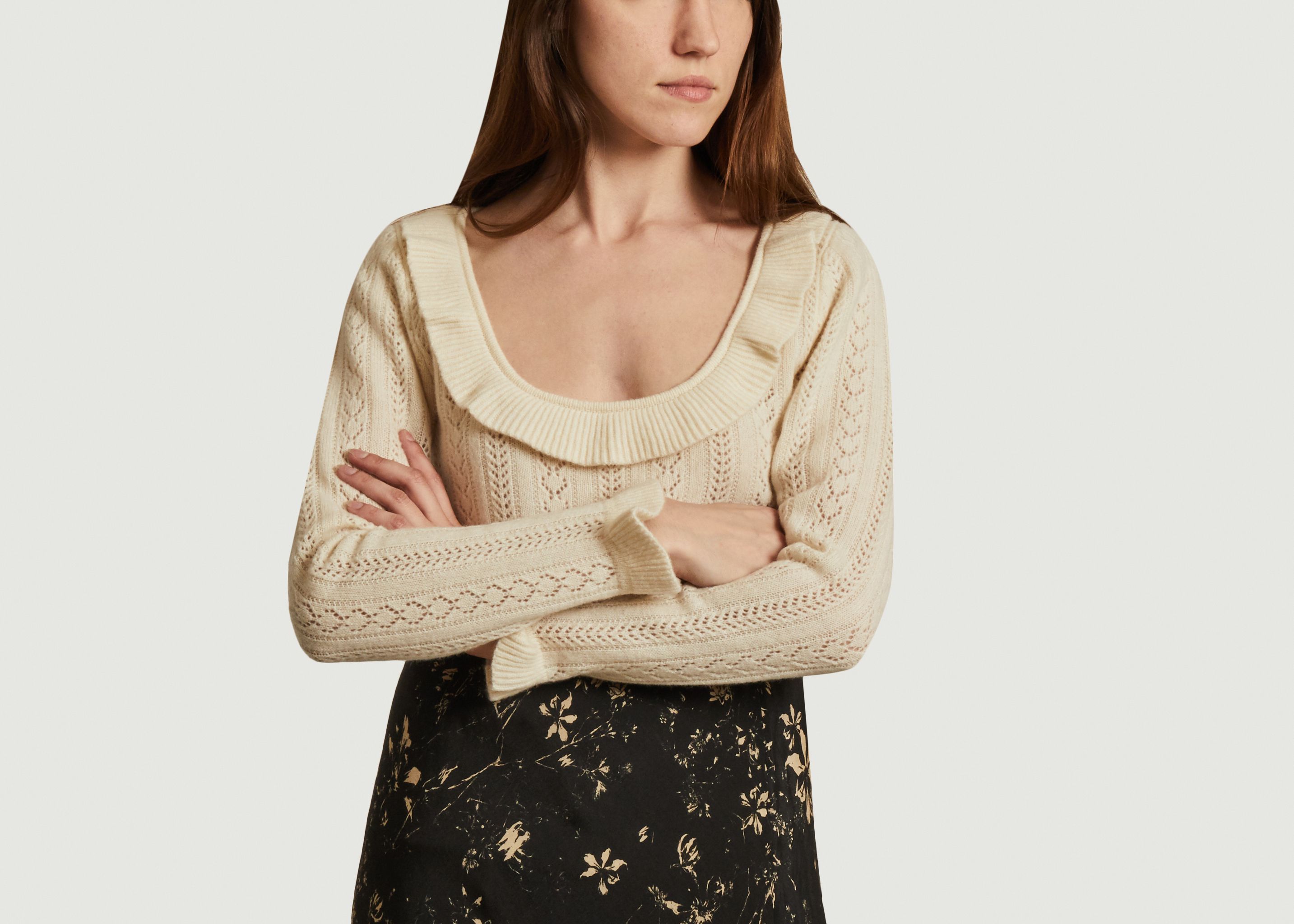 Robin ruffled openwork sweater - Jolie Jolie