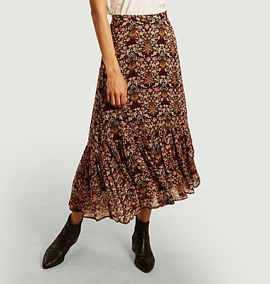 Laure Acanthe flower print long skirt