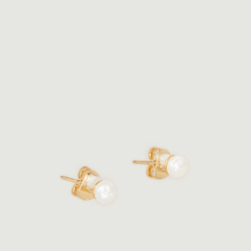 Earrings Ettore studs in brass gilded with 24 carat gold - Judith Benita