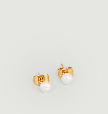 Earrings Ettore studs in brass gilded with 24 carat gold
