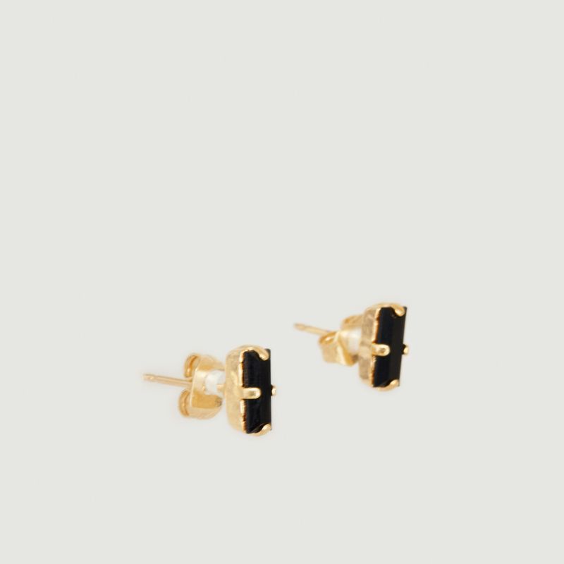 Earrings Ettore studs in brass gilded with 24 carat gold - Judith Benita