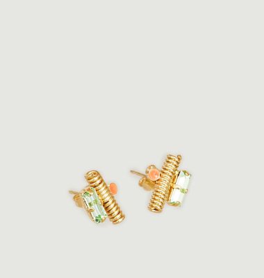 Ettore flea earringsEtore flea earrings totem brass gilded with 24k gold