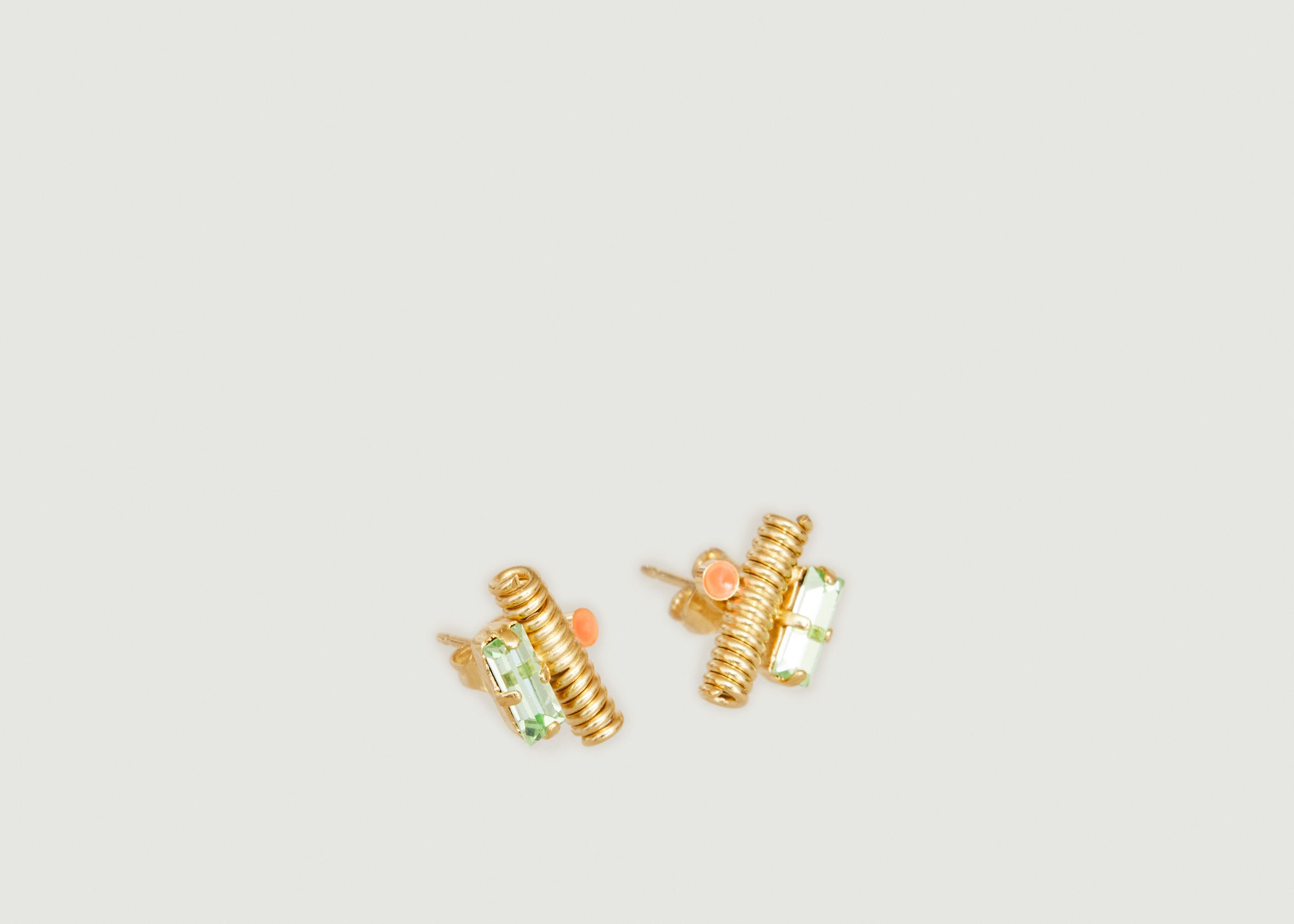 Ettore flea earringsEtore flea earrings totem brass gilded with 24k gold - Judith Benita