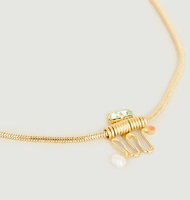 Ettore Totem Halskette aus 24 Karat vergoldetem Messing