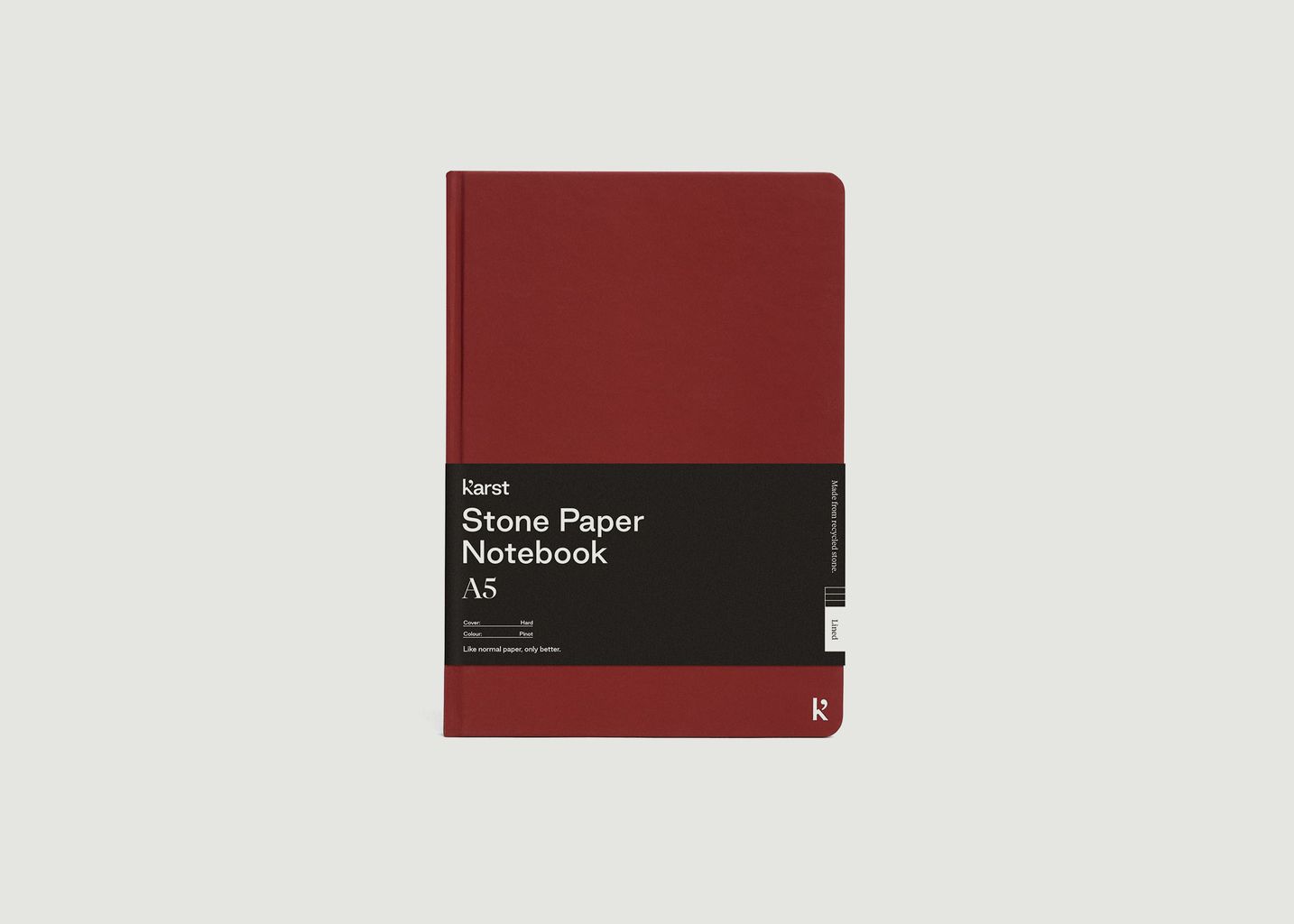 A5 hard cover notebook - Karst Stone Paper