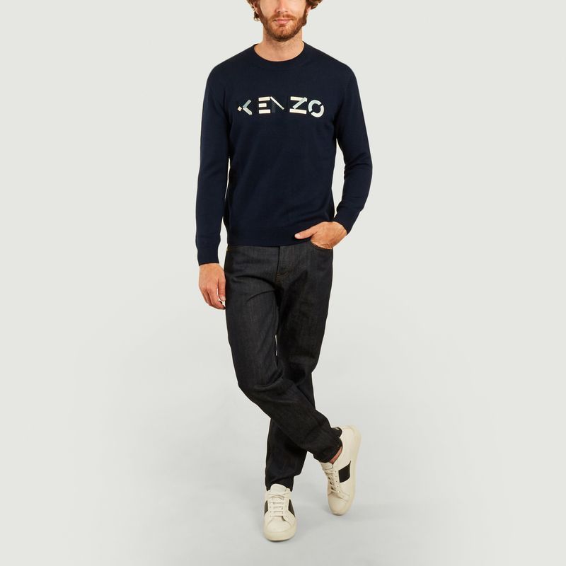 Pull logotypé en laine mérinos - Kenzo