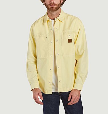 Cotton overshirt with logo pocket