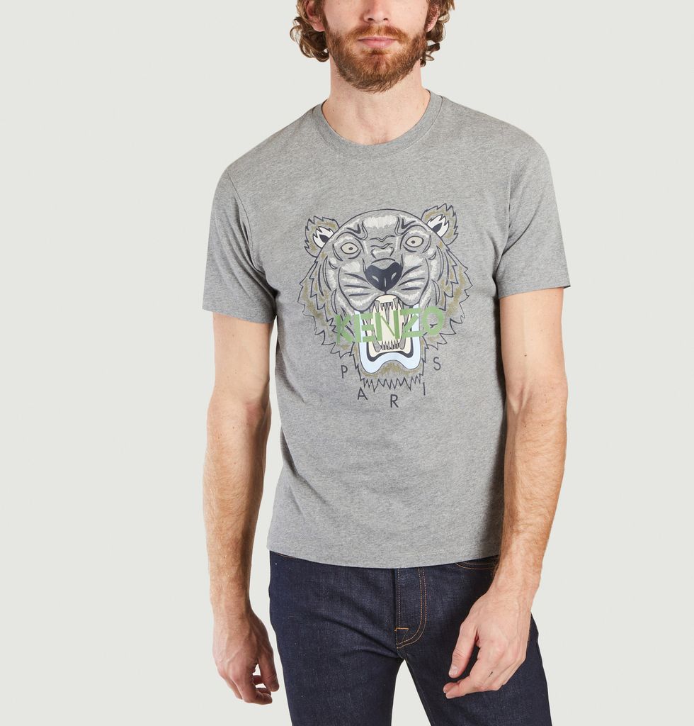 Efterligning Overtræder skadedyr Classic Tiger T-shirt in organic cotton Grey Kenzo | L'Exception