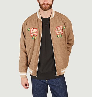Reversible bomber with France-Japan embroidery
