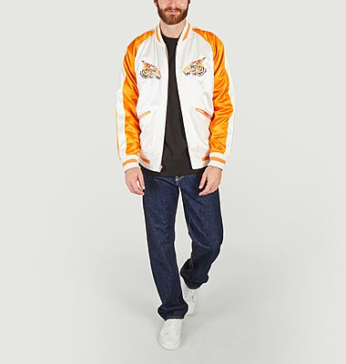 Reversible bomber with France-Japan embroidery