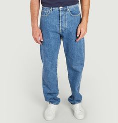 Asagao straight washed jeans