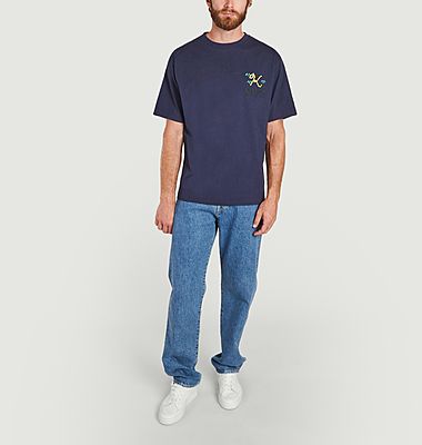 Asagao straight washed jeans
