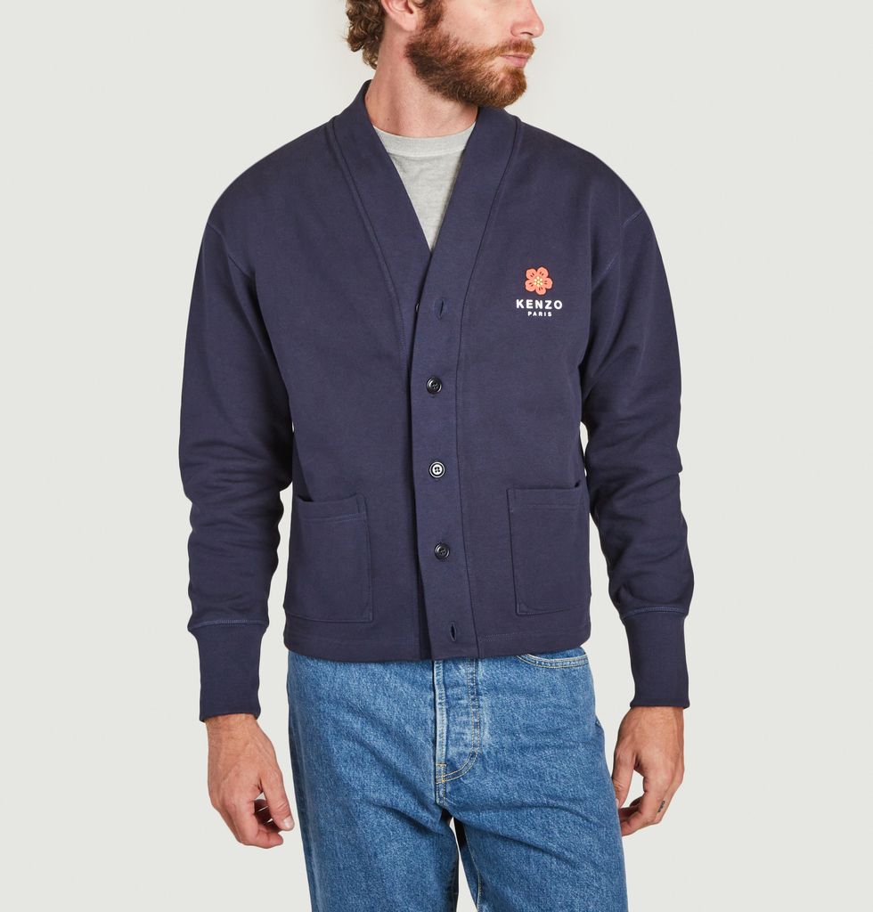 Boke Flower cotton cardigan Navy Blue 