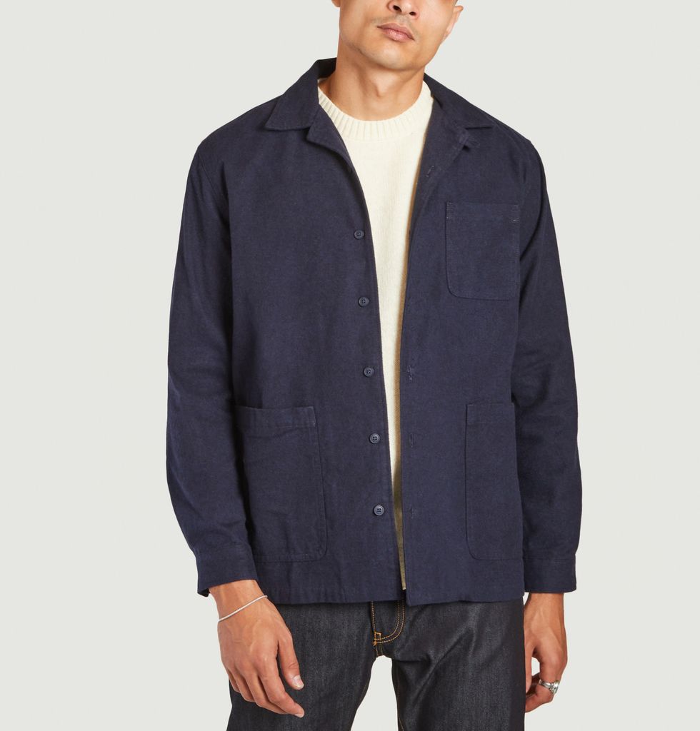 Ormiston cotton overshirt Navy Blue KESTIN | L’Exception