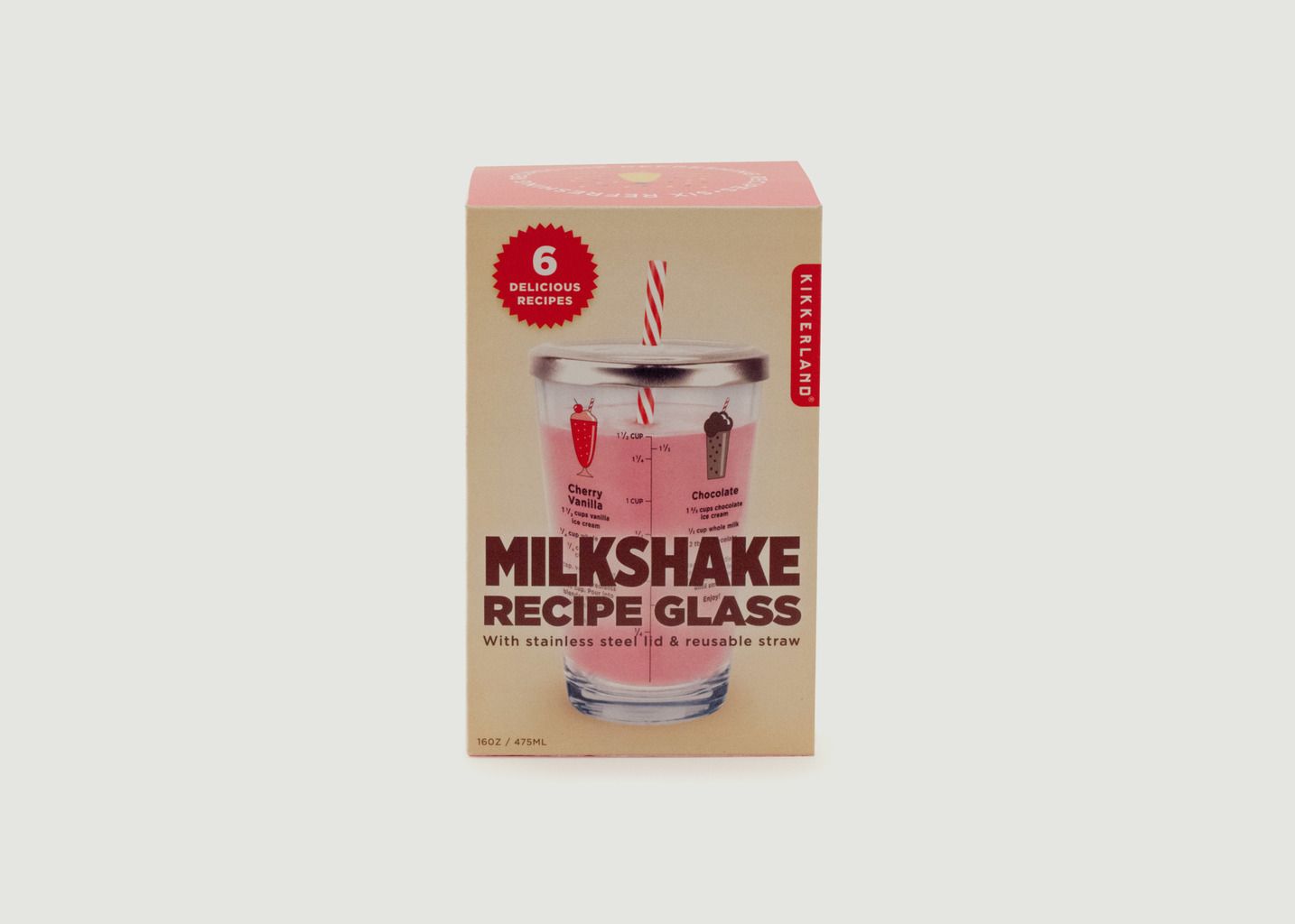 Verre Recettes à Milkshake - Kikkerland