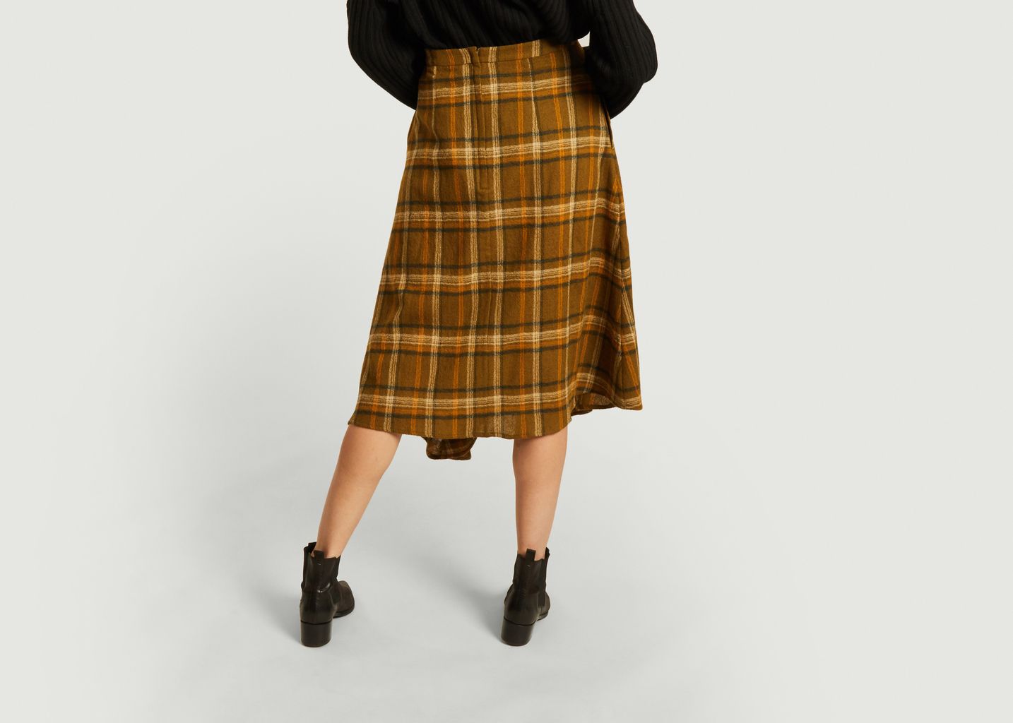 Asymmetrical checked skirt - King & Tuckfield