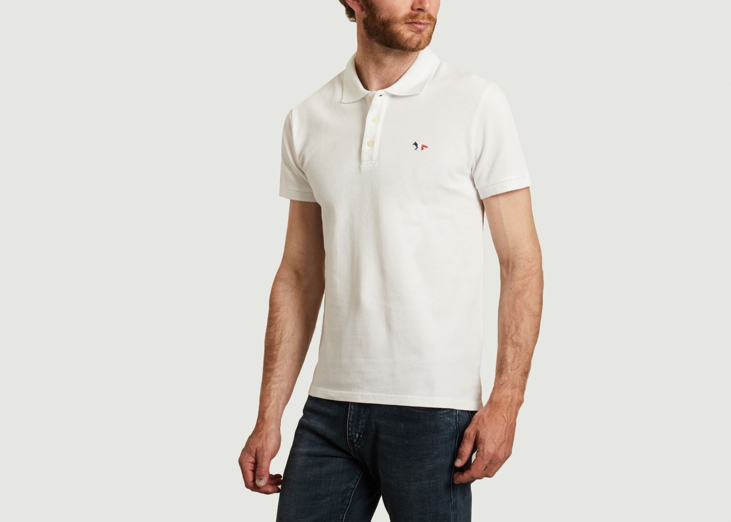 Polo classique Tricolore Fox Patch - Maison Kitsuné