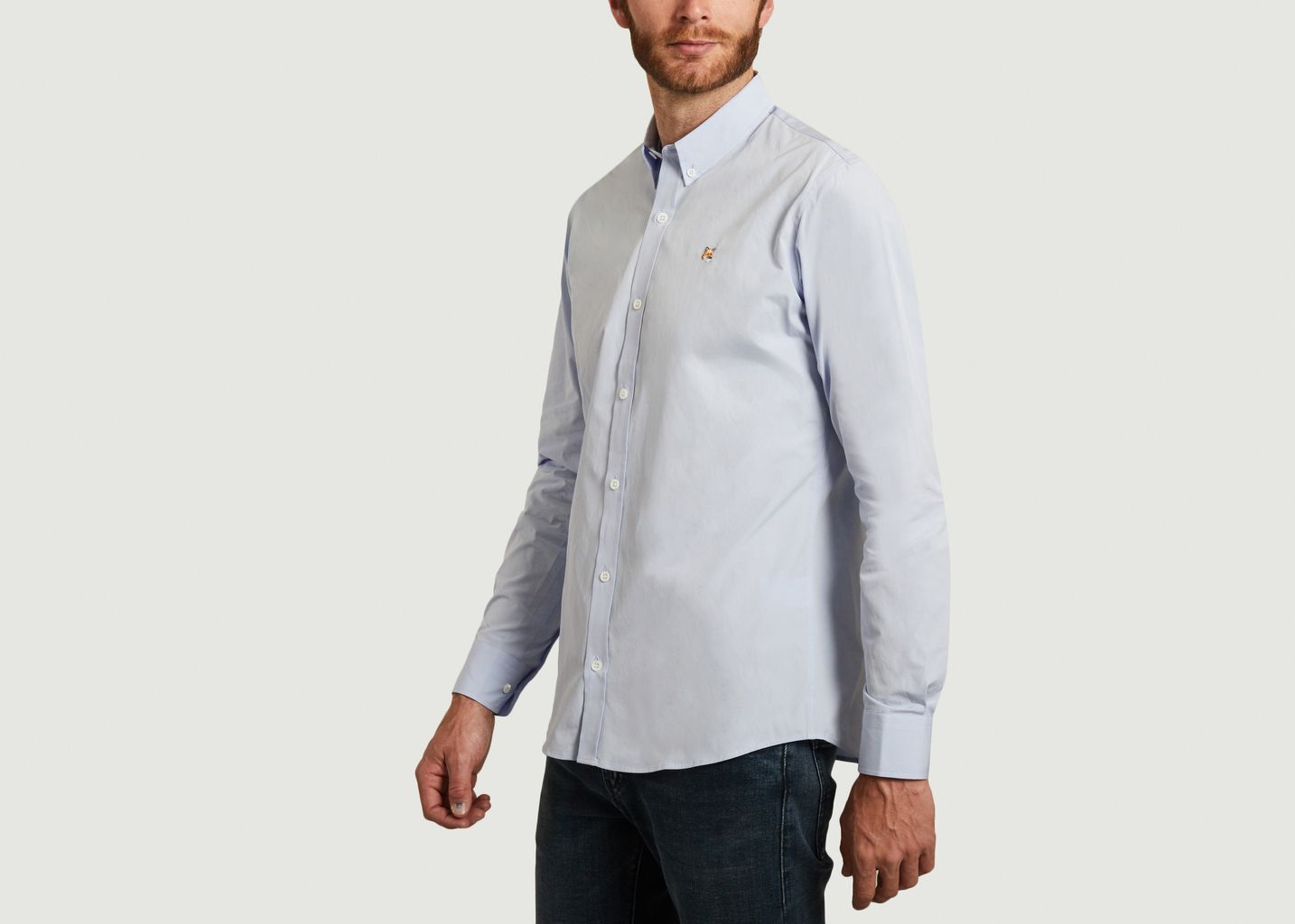 Chemise classique brodée Fox Head - Maison Kitsuné