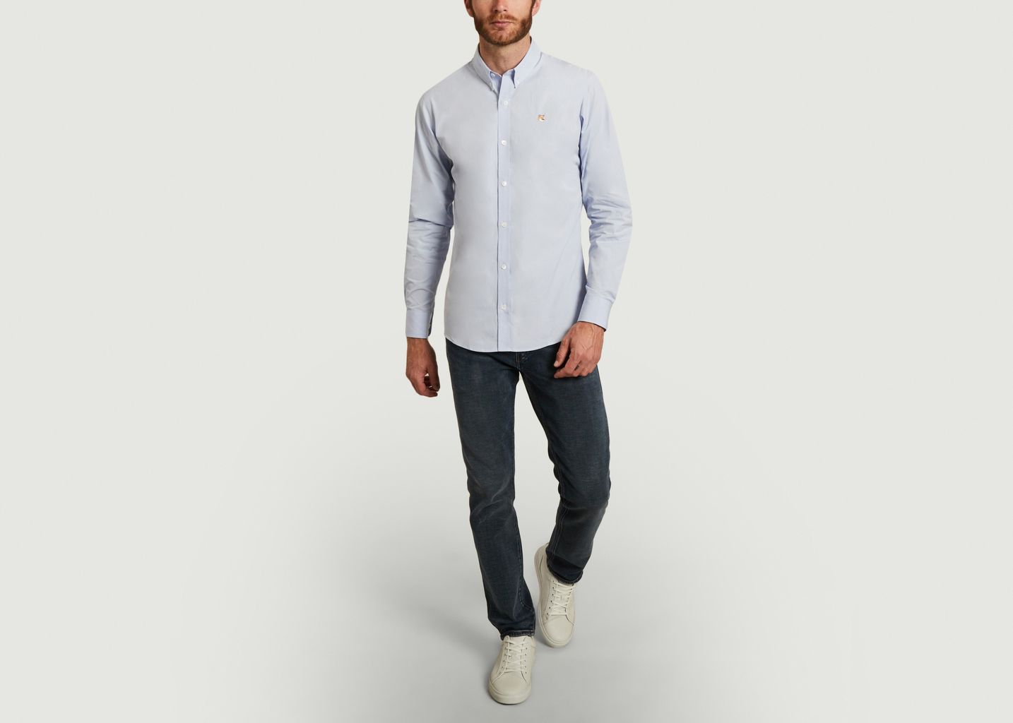 Chemise classique brodée Fox Head - Maison Kitsuné
