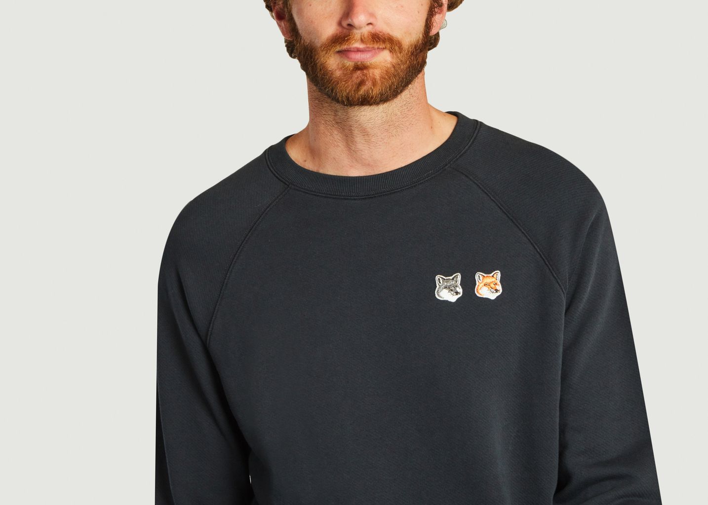 Sweatshirt mit Doppel-Fuchs-Patch - Maison Kitsuné