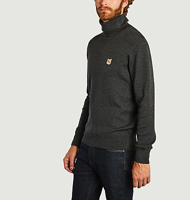 Pullover col roulé logo